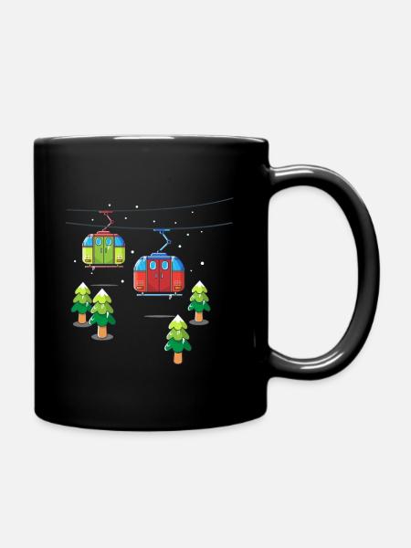 Seilbahn Bergbahn für Kinder Gondelbahn - Tasse einfarbig - Schwarz
