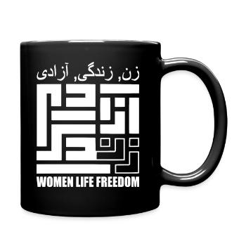 Women life freedom - Tasse einfarbig - Schwarz - Rechts