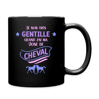 Je Suis Gentille Dose De Cheval Cadeau Cavalières - Mug uni - noir - Droite