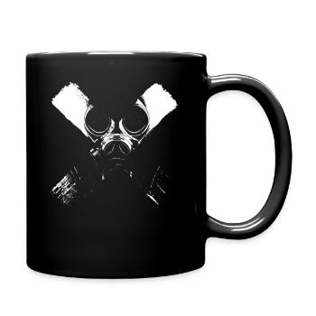 Apokalypse rave Gasmaske Kreuz Elektro - Tasse einfarbig - Schwarz - Rechts