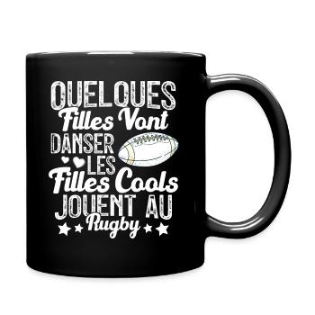 Joueur De Rugby Cool Filles Cool Jouent Au Rugby - Mug uni - noir - Droite