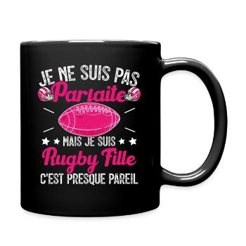Rugby Femme Fille Cadeau Joueur De Rugby - Mug uni - noir - Droite