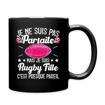 Rugby Femme Fille Cadeau Joueur De Rugby - Mug uni - noir - Droite