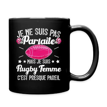 Rugby Femme Fille Cadeau Joueur De Rugby - Mug uni - noir - Droite