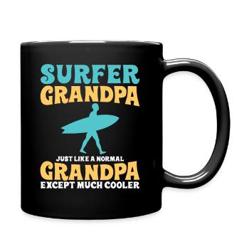 Surf Opa Wie Ein Normaler Opa Nur Viel Cooler - Tasse einfarbig - Schwarz - Rechts