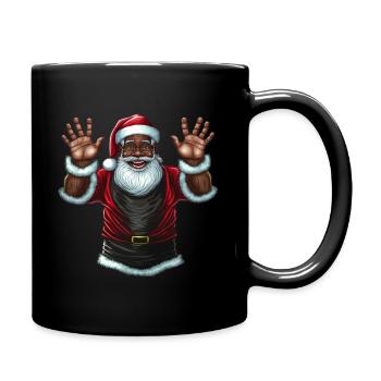Weihnachtsmann Schwarzer Weihnachtsmann - Tasse einfarbig - Schwarz - Rechts