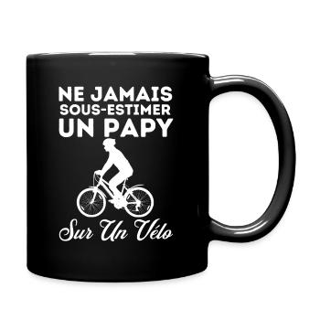 Un papy sur un vélo - Mug uni - noir - Droite