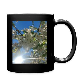 Kirschblüten - Tasse einfarbig - Schwarz - Rechts