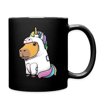 Capybara En Costume de Licorne Rongeurs Filles Garçons - Mug uni - noir - Droite