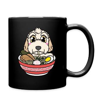 Labradoodle Food Ramen Noodles Anime Japonais - Mug uni - noir - Droite