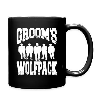 Groom's Wolfpack Retro Funny Bachelor Party - Tasse einfarbig - Schwarz - Rechts