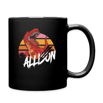 ALLISON - Schöner Mädchen Name mit T-REX Dino - Tasse einfarbig - Schwarz - Rechts