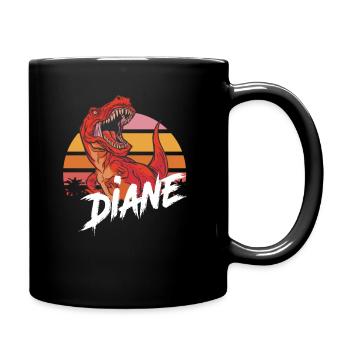 DIANE - Beau prénom de fille avec T-REX Dino - Mug uni - noir - Droite