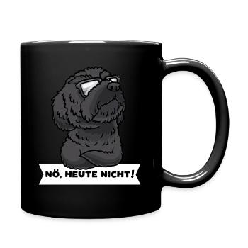 Schnoodle Hund Mit Sonnenbrille Stur - Tasse einfarbig - Schwarz - Rechts