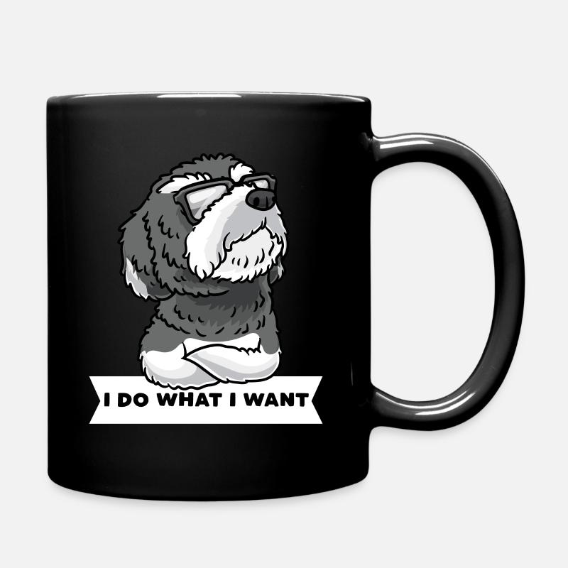 Schnoodle Hund Mit Sonnenbrille - Tasse einfarbig - Schwarz