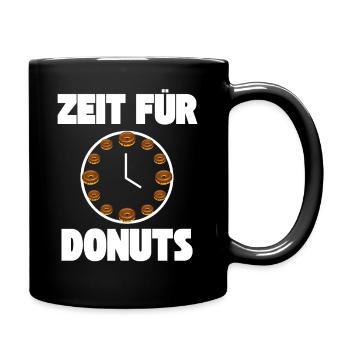 Zeit für Donuts Gebäck Uhr - Tasse einfarbig - Schwarz - Rechts
