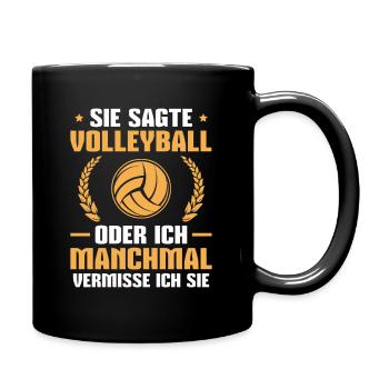 Volleyball Sport Verein Volleyballer Geschenk - Tasse einfarbig - Schwarz - Rechts