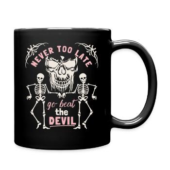 Skull, Death, Skeleon Skull Saying Motivation - Full Colour Mug - black - Right