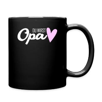 Opa - Opa werden - Schwangerschaft verkünden - Tasse einfarbig - Schwarz - Rechts