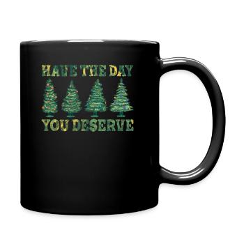 Avoir le Noël que vous méritez Noël vintage - Mug uni - noir - Droite
