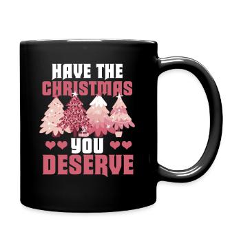 Avoir le Noël que vous méritez Noël vintage - Mug uni - noir - Droite