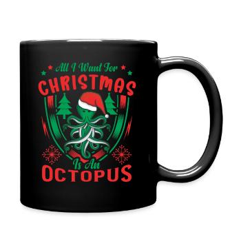 Christmas Octopus Octopus Squid - Full Colour Mug - black - Right