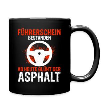 Fahrprüfung Bestanden Führerschein Fahrschüler Aut - Tasse einfarbig - Schwarz - Rechts