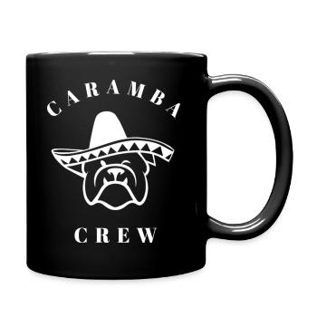 Logo blanc CarambaCrew - Mug uni - noir - Droite