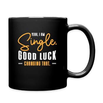 Single Relationship Independent Typography Single - Full Colour Mug - black - Right