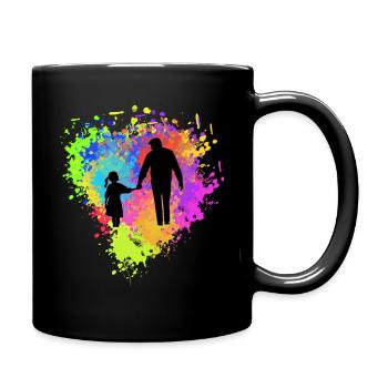 Vater und Tochter - Tasse einfarbig - Schwarz - Rechts