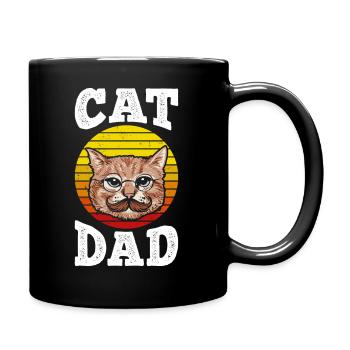 Cat Dad - Tasse einfarbig - Schwarz - Rechts