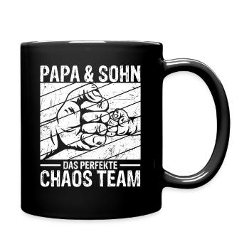 Papa & Sohn Das Perfekte Chaos Team - Vatertag Bes - Tasse einfarbig - Schwarz - Rechts
