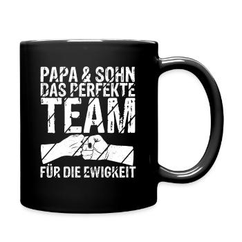Papa & Sohn Das Perfekte Chaos Team Für Die Ewigke - Tasse einfarbig - Schwarz - Rechts