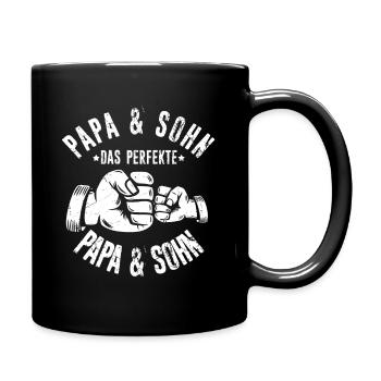 Papa & Sohn Das Perfekte Chaos Team - Vatertag Bes - Tasse einfarbig - Schwarz - Rechts