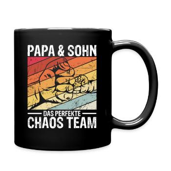 Papa & Sohn Das Perfekte Chaos Team - Vatertag Bes - Tasse einfarbig - Schwarz - Rechts