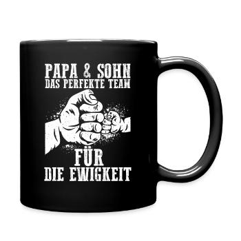 Papa & Sohn Das Perfekte Chaos Team Für Die Ewigke - Tasse einfarbig - Schwarz - Rechts