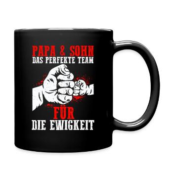Papa & Sohn Das Perfekte Chaos Team Für Die Ewigke - Tasse einfarbig - Schwarz - Rechts