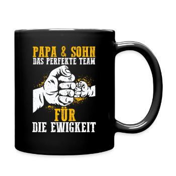 Papa & Sohn Das Perfekte Chaos Team Für Die Ewigke - Tasse einfarbig - Schwarz - Rechts
