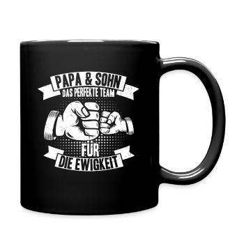 Papa & Sohn Das Perfekte Chaos Team Für Die Ewigke - Tasse einfarbig - Schwarz - Rechts