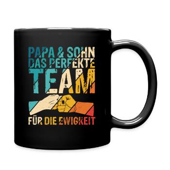 Papa & Sohn Das Perfekte Chaos Team Für Die Ewigke - Tasse einfarbig - Schwarz - Rechts