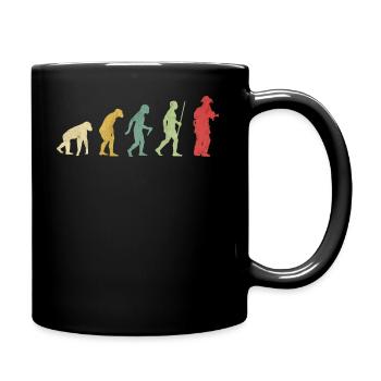 Feuerwehrmann mit Schlauchentwicklung - Tasse einfarbig - Schwarz - Rechts