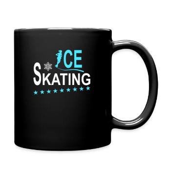 Schlittschuhlaufen iceskating Wintersport - Tasse einfarbig - Schwarz - Rechts