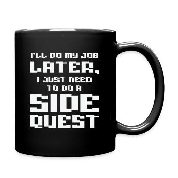 Prokrastinierender Panda-Liebhaber Side Quest - Tasse einfarbig - Schwarz - Rechts