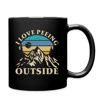 I Love peeing outside - Tasse einfarbig - Schwarz - Rechts