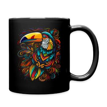Tropischer Stammentukan - Tasse einfarbig - Schwarz - Rechts