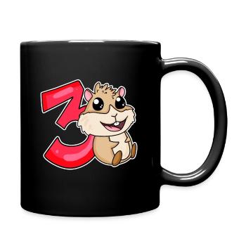 3 years old - 3 birthday with animal motif - Full Colour Mug - black - Right