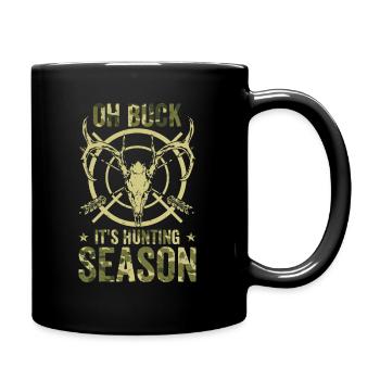 Hunting Season Vintage Antler Wild Animal Hunt - Full Colour Mug - black - Right