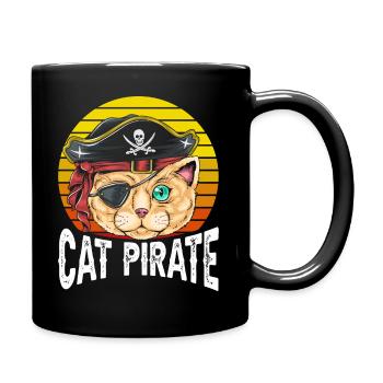 Cat Pirate - Full Colour Mug - black - Right