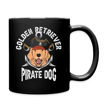 Golden Retriever Pirate Dog - Full Colour Mug - black - Right