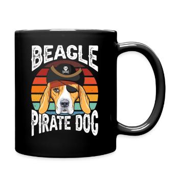 Beagle Pirate Dog - Full Colour Mug - black - Right
